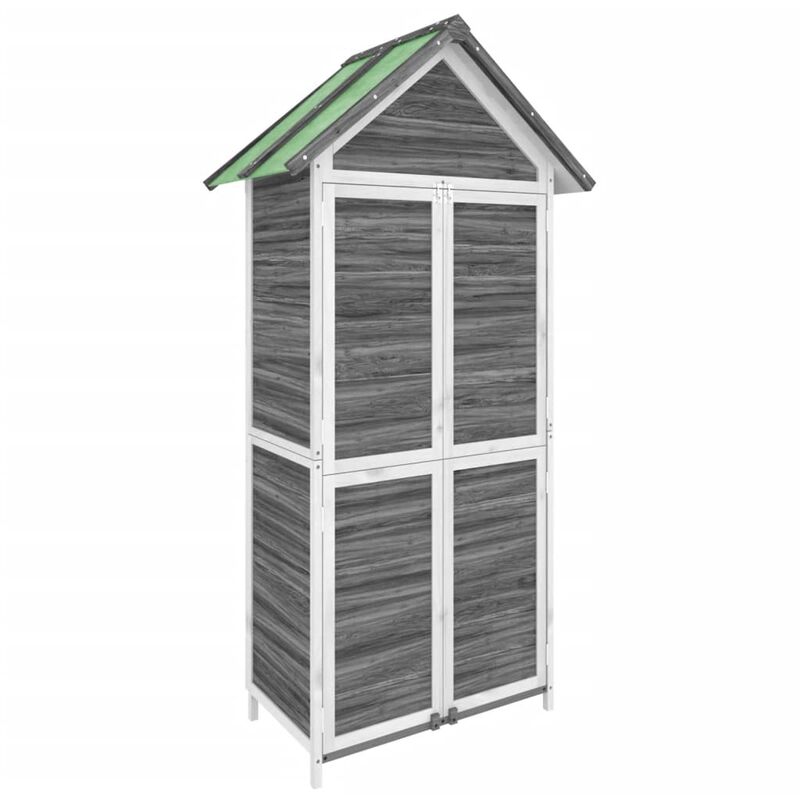 Garden Tool Shed Grey 89x52.5x175 cm Solid Wood Pine Vidaxl