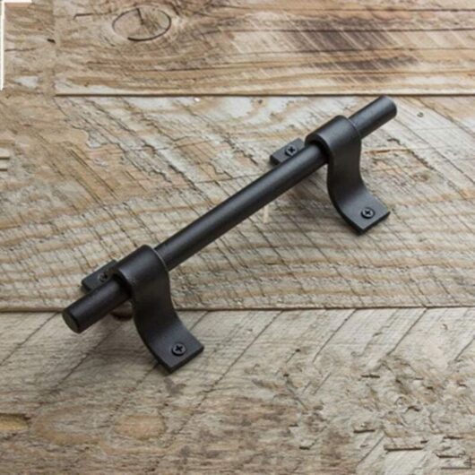 Heavy Duty Barn Door Handle Black iron door handle Pull Handle Handrail Hardware for Sliding Barn Doors Doors Garages Sheds Wood Doors-