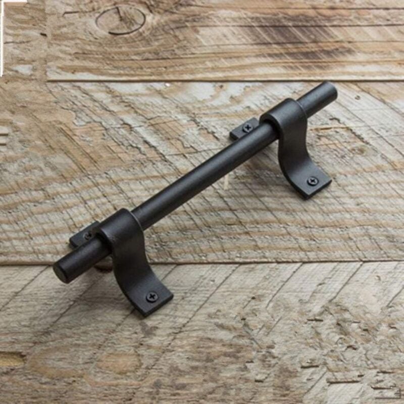 Heavy Duty Barn Door Handle Black iron door handle Pull Handle Handrail Hardware for Sliding Barn Doors Doors Garages Sheds Wood Doors-