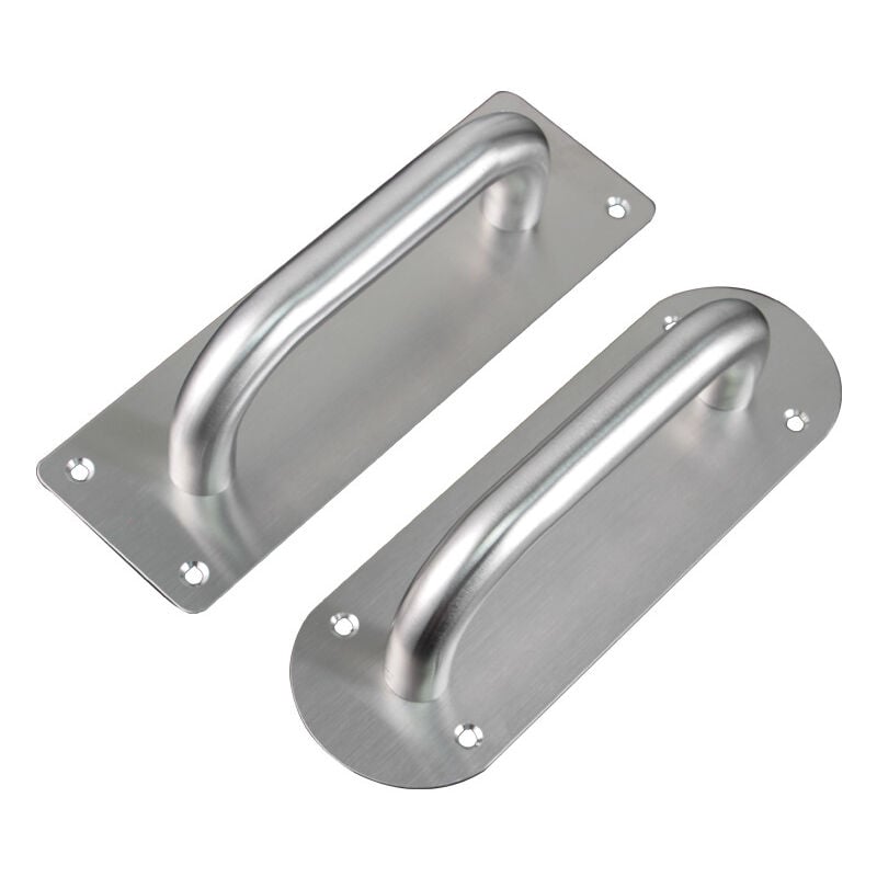 Heavy Duty Stainless Steel Door Handle Set for Gates, Garage, Sheds, Furniture, Large Rustic Style, 2 Piece, 200 x 65mm (Square)