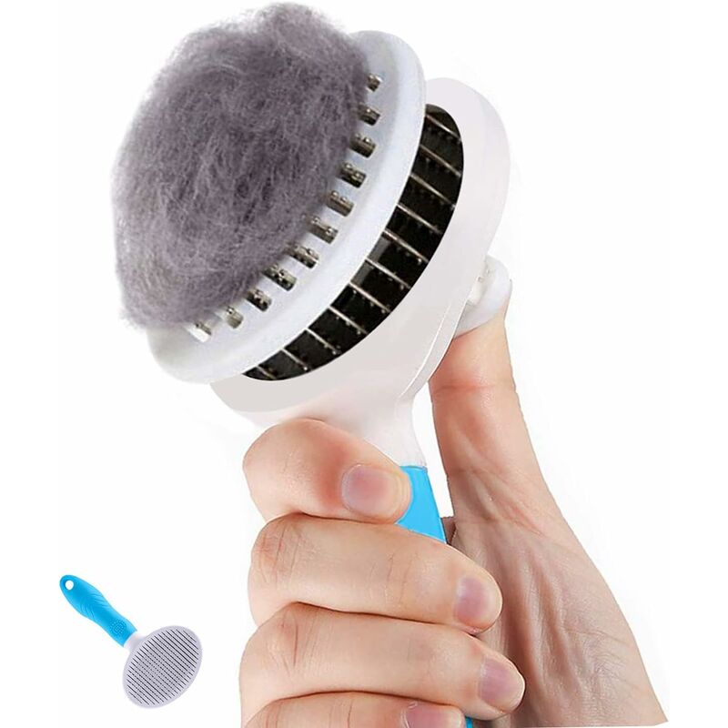Héloise - Self-Cleaning Cat Brush for Shedding and Grooming - Removes Dead Undercoat, Tangles - Massage Brush for Cats and Dogs