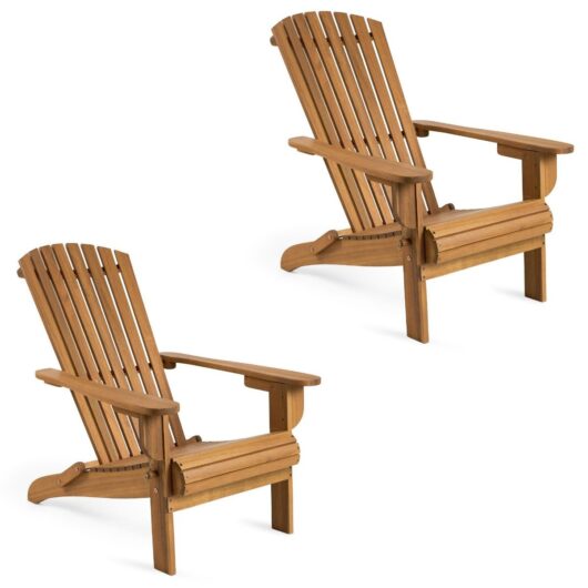 Set of 2 Folding Adirondack Chairs