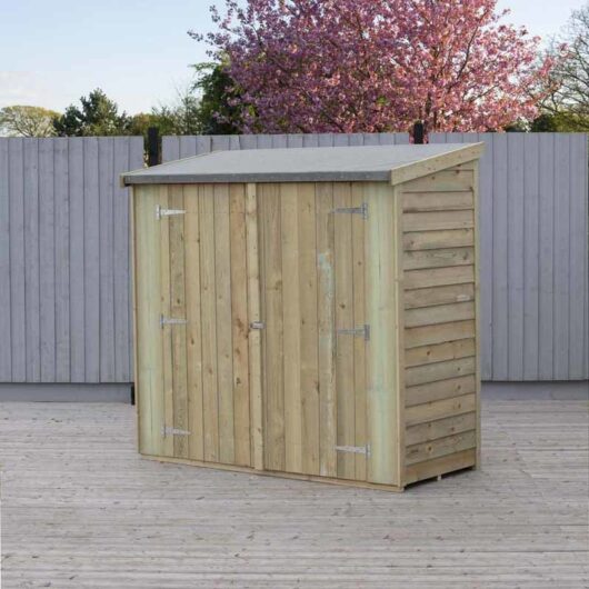 Shire - Overlap 6 x 3 Feet Pressure Treated Pent Shed Double Door