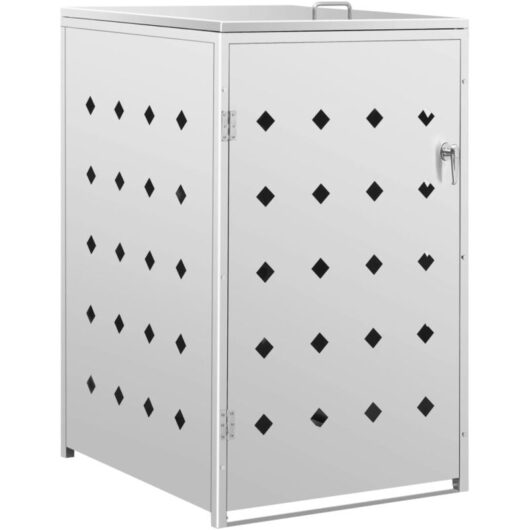 Single Wheelie Bin Shed 240 L Stainless Steel vidaXL