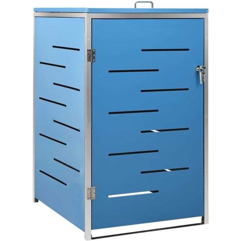 Single Wheelie Bin Shed 69x77.5x112.5 cm Stainless Steel vidaXL