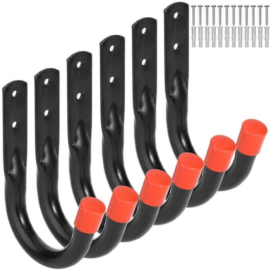 Strong Garage Storage Hooks, Universal Wall Mounts, U-Shaped Wall Mounts, Hooks for Bikes, Chairs, Ladders, Pipes, Sheds