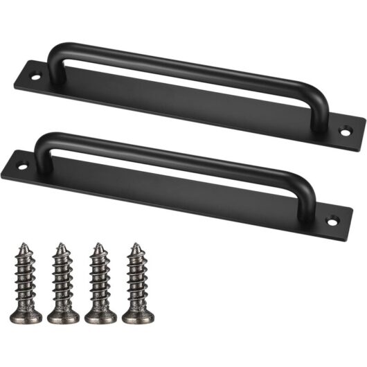 Tinor - 2 Pcs Sliding Door Handles, Black Door Pull Handles, Sliding Barn Cabinet Garden Gate Shed Door Handles, Aluminium Alloy Handles for Kitchen