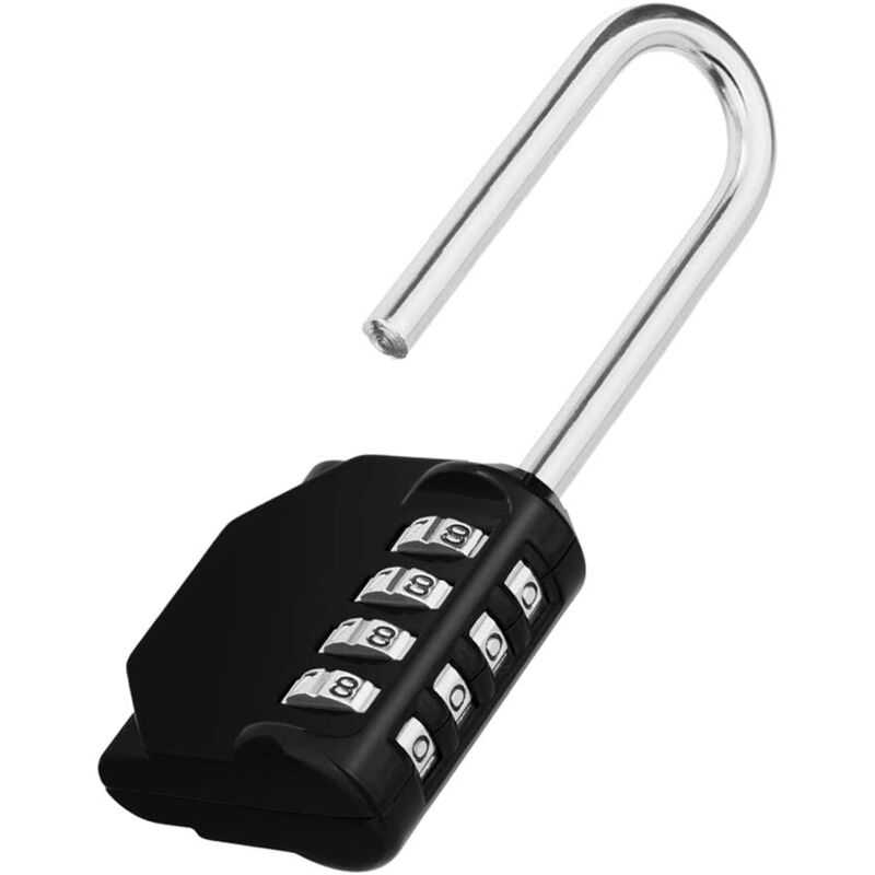 Tinor - Outdoor Code Padlock for Gate, Garden Shed, 4 Digit Large Combination Padlock Long Handle for Sports, College, School Locker, Black