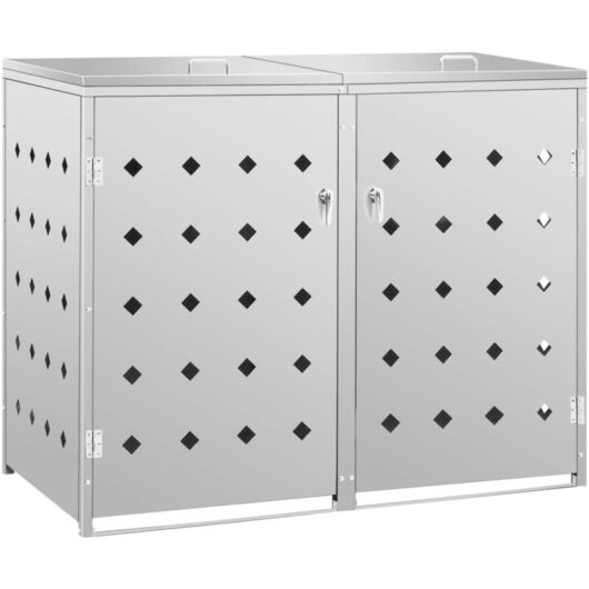Vidaxl - Double Wheelie Bin Shed 240 l Stainless Steel