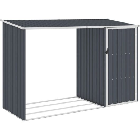 Vidaxl - Garden Firewood Shed Anthracite 245x98x159 cm Galvanised Steel