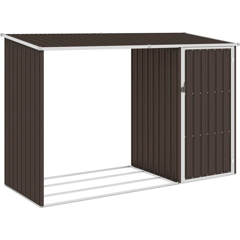 Vidaxl - Garden Firewood Shed Brown 245x98x159 cm Galvanised Steel