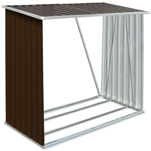 Vidaxl - Garden Log Storage Shed Galvanised Steel 163x83x154 cm Brown