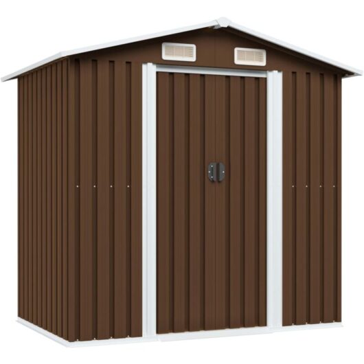 Vidaxl - Garden Storage Shed Brown 204x132x186 cm Steel