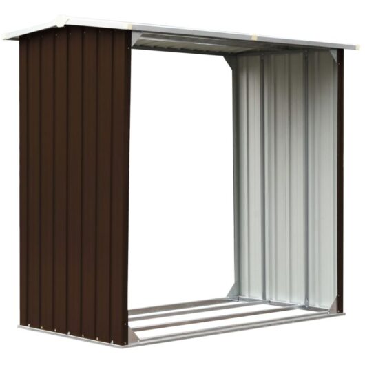 Vidaxl - Log Storage Shed Galvanised Steel 172x91x154 cm Brown