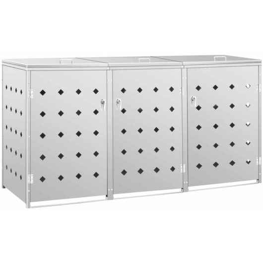 Vidaxl - Triple Wheelie Bin Shed 240 l Stainless Steel