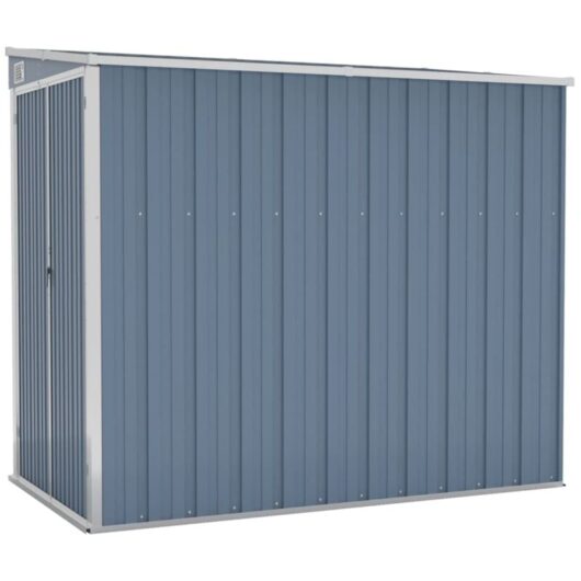 Vidaxl - Wall-mounted Garden Shed Grey 118x194x178 cm Galvanised Steel