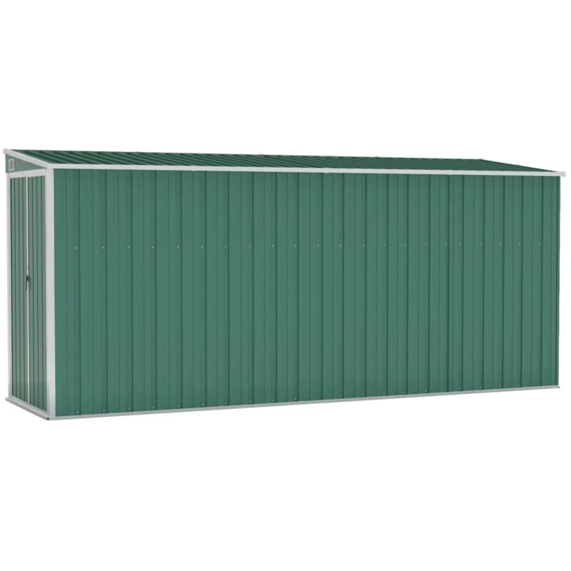 Wall-mounted Garden Shed Green 118x382x178 cm Galvanised Steel Vidaxl