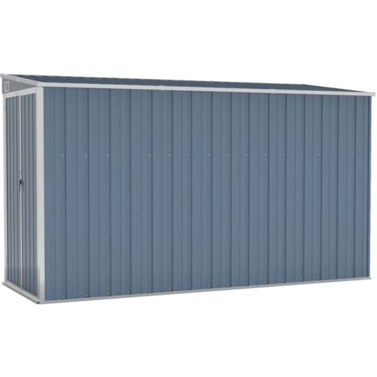 Wall-mounted Garden Shed Grey 118x288x178 cm Galvanised Steel Vidaxl