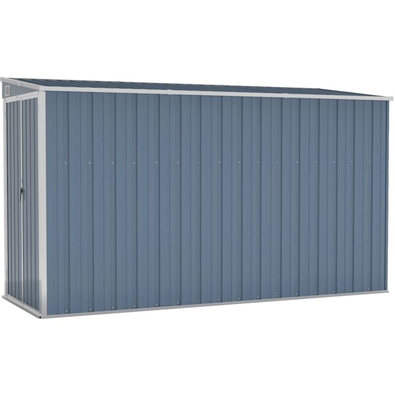 Wall-mounted Garden Shed Grey 118x288x178 cm Galvanised Steel Vidaxl