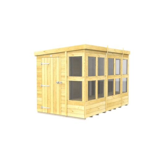 10 x 6 Feet Pent Potting Shed - Wood - L178 x W302 x H201 cm