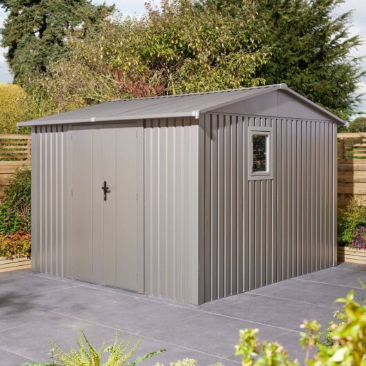 Bismarck Plastic Garden Shed In Grey 10x10