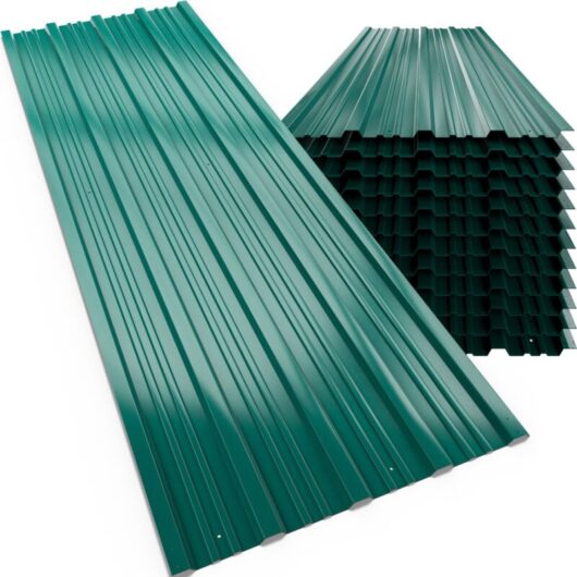 Gardebruk® Metal Roofing Sheets Pack of 12 Box Profile 129x46cm Galvanised Coated 7m² Cladding Walling Sheeting Corrugated Roof Garage Shed Carport