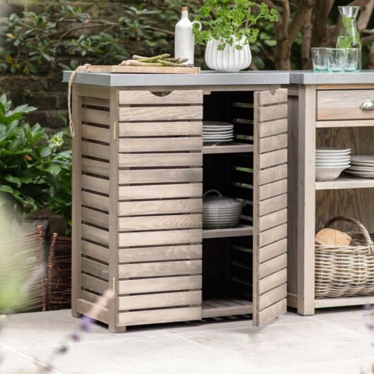 Garden Trading Aldsworth Slatted Shed Tool Storage Unit Potting Table Cupboard
