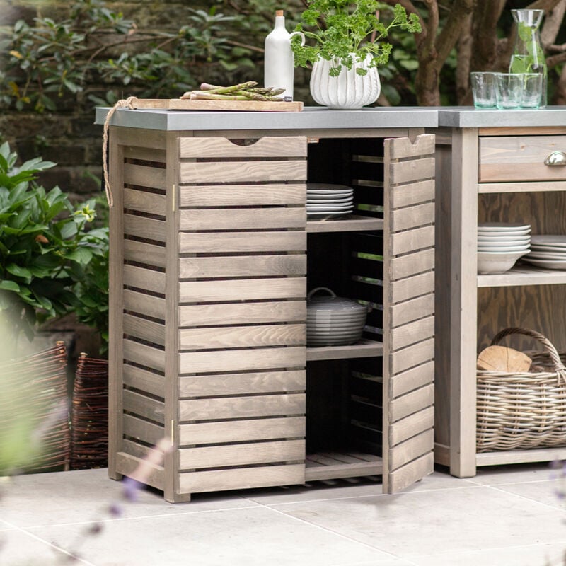 Garden Trading Aldsworth Slatted Shed Tool Storage Unit Potting Table Cupboard