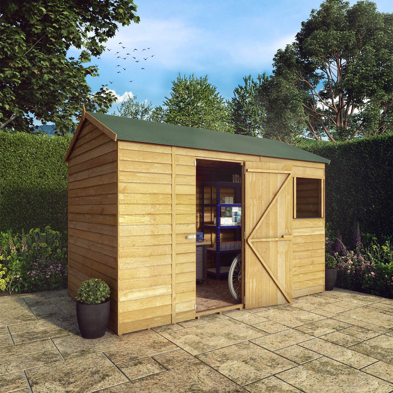 Mercia 10 X 6Ft Overlap Reverse Apex Shed