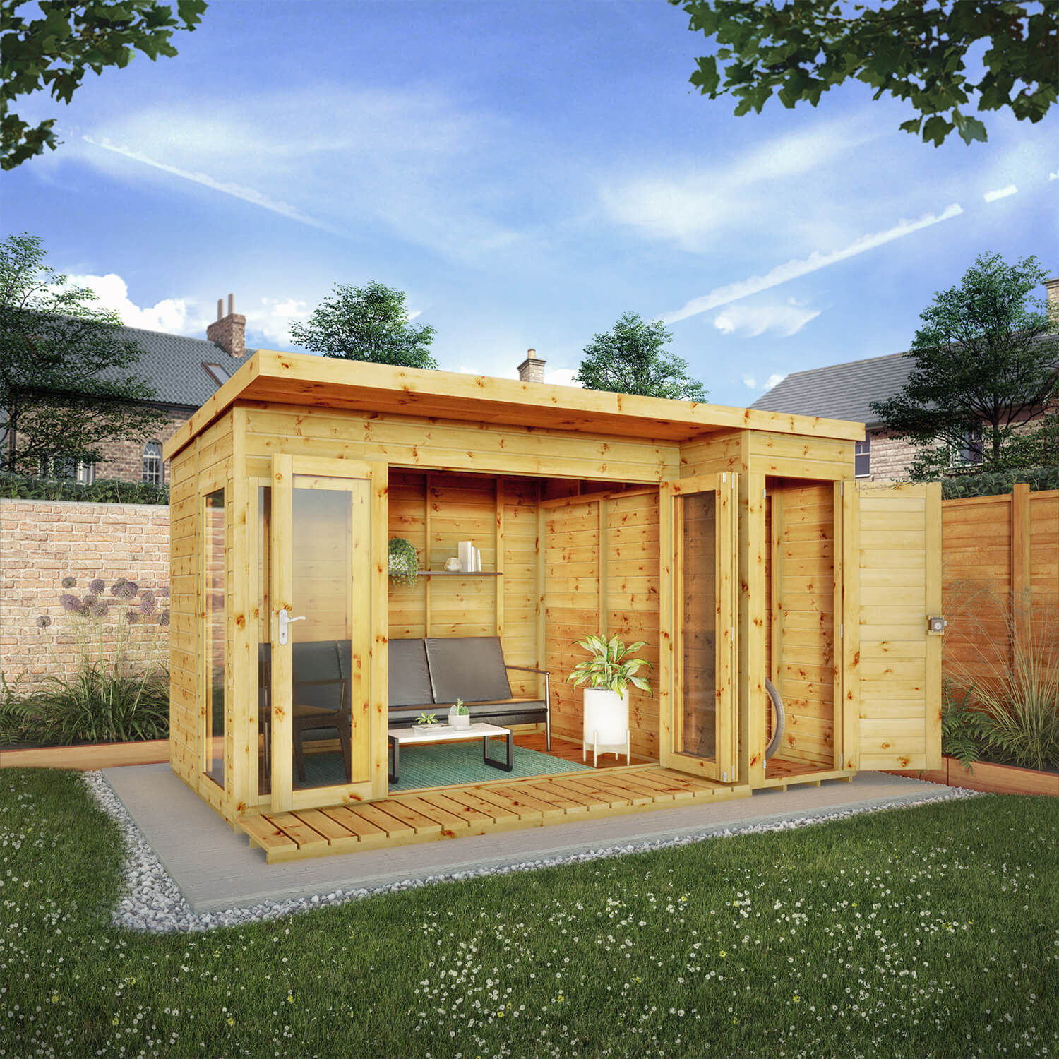 Mercia 12X8Ft Contempry Summerhouse & Sideshed