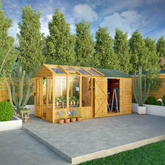 Mercia 14 X 6 Woodsman Greenhouse Shed Combi