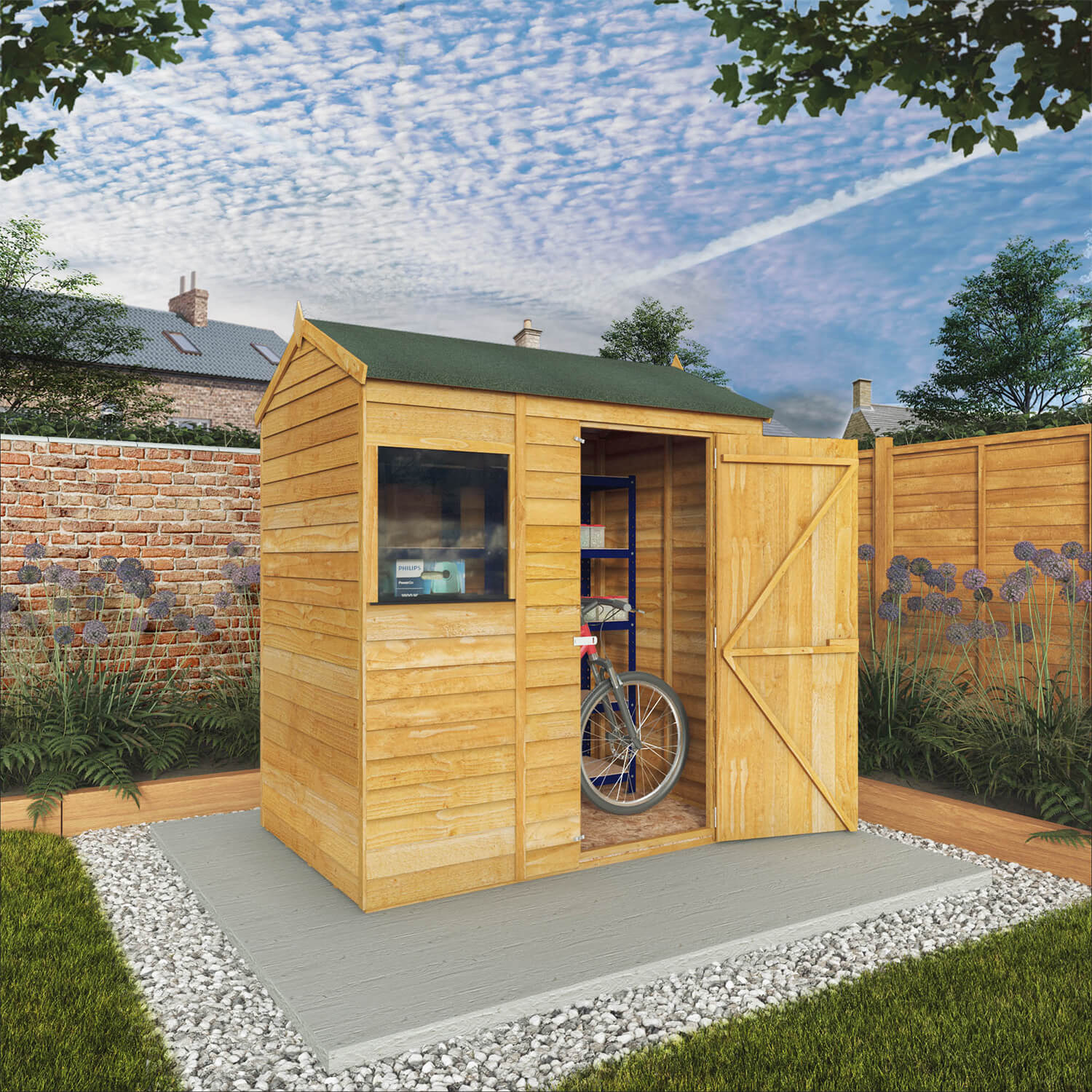 Mercia 6 X 4Ft Overlap Reverse Apex Shed