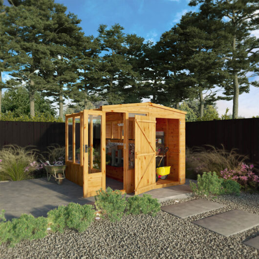 Mercia 8 X 8 Woodsman Greenhouse Shed Combi
