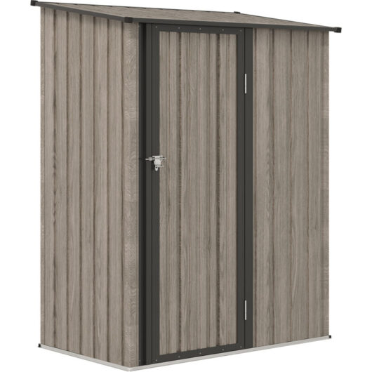 Outdoor Storage Shed Steel Garden Shed with Lockable Door Light Grey - Outsunny