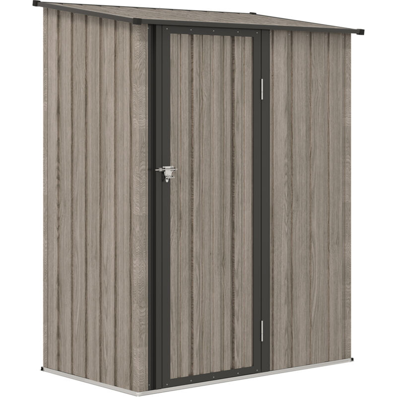 Outdoor Storage Shed Steel Garden Shed with Lockable Door Light Grey - Outsunny
