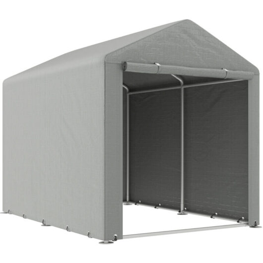 Outsunny 1.6 x 2.2m Garden Storage Shed Portable Shed Tent, Light Grey