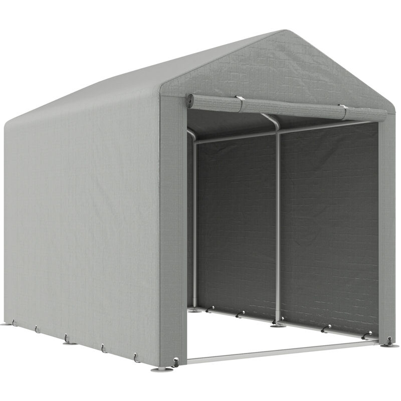 Outsunny 1.6 x 2.2m Garden Storage Shed Portable Shed Tent, Light Grey