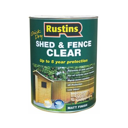 Quick Dry Shed and Fence Clear Protector 5 litre RUSECWP5L - Rustins