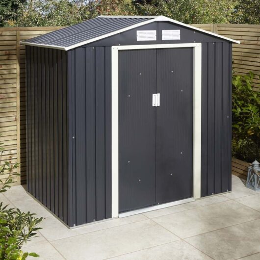 Thorpe Metal Garden Apex Shed Foundation Kit In Dark Grey 6x4