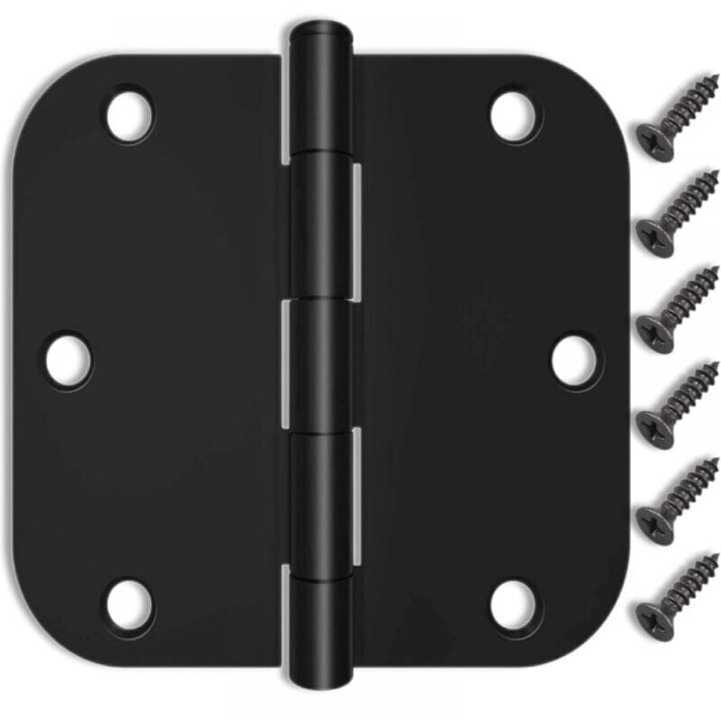 4-Pack 3.5-Inch Door Hinges, Matte Black Door Hinges, Fits Standard Doors/Rooms, Exterior/Interior Doors, Black Finish Hinges Ymyny