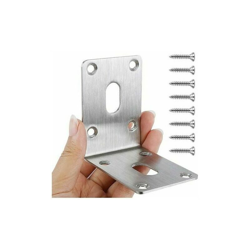 4 Pack 304 Stainless Steel Corner Brackets 70x70x50mm Heavy Duty Brackets Wood Brackets for Shed Shed Raised Bed Workbench Etc.