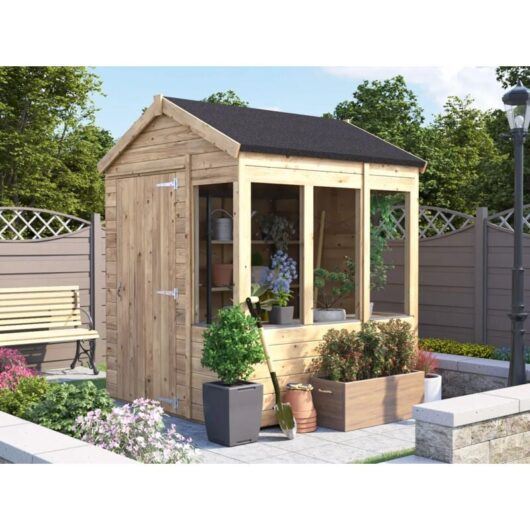 Dunster House Ltd. - Dunster House Potting Shed Apex Roof W6' x D6' (W1.8m x D1.8m) Overlord Modular