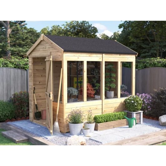Dunster House Ltd. - Dunster House Potting Shed Apex Roof W6' x D8' (W1.8m x D2.4m) Overlord Modular