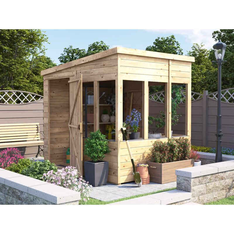 Dunster House Ltd. - Dunster House Potting Shed Pent Roof W8' x D6' (W2.4 x D1.8m) Overlord Modular
