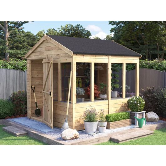 Dunster House Potting Shed Apex Roof W8' x D8' (W2.4m x D2.4m) Overlord Modular