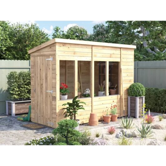 Dunster House Potting Shed Pent Roof W4' x D10' (W1.2 x D3.0m) Overlord Modular