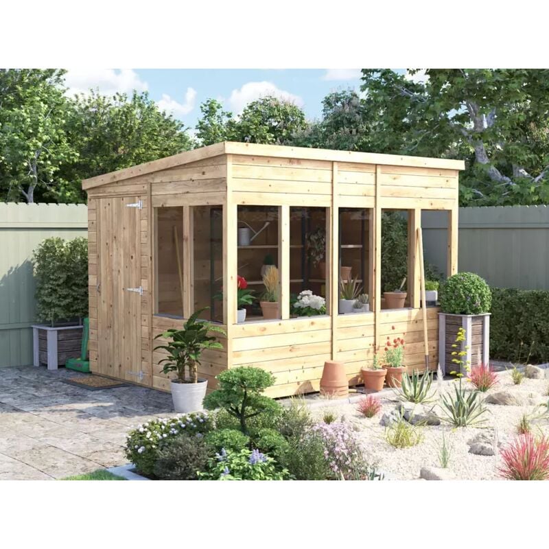 Dunster House Potting Shed Pent Roof W8' x D10' (W2.4 x D3.0m) Overlord Modular