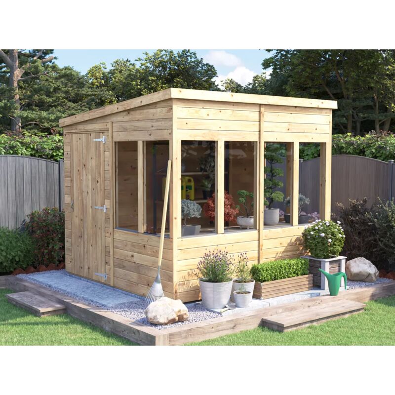 Dunster House Potting Shed Pent Roof W8' x D8' (W2.4 x D2.4m) Overlord Modular