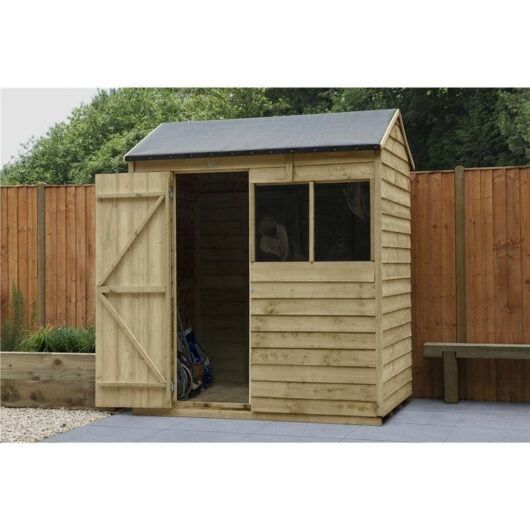 Forest - 6ft x 4ft Pressure Treated Apex Reverse Overlap Shed (1.8m x 1.3m) - Modular (core)