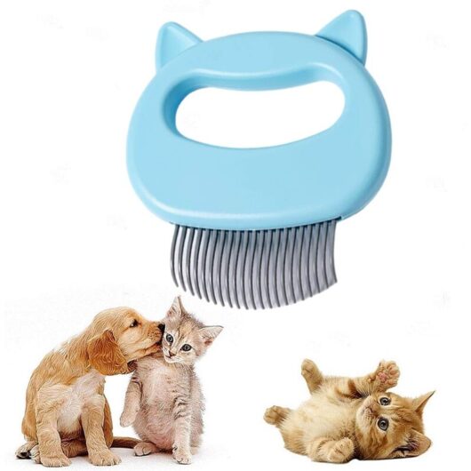 Groofoo - Cat Comb Pet Short Long Hair Removal Massaging Shell Comb Soft Deshedding Brush Grooming And Shedding Matted Fur Remover Massage Dematting